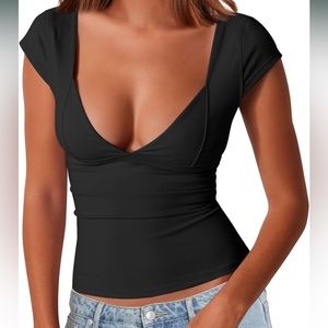 Black Deep V-Neck